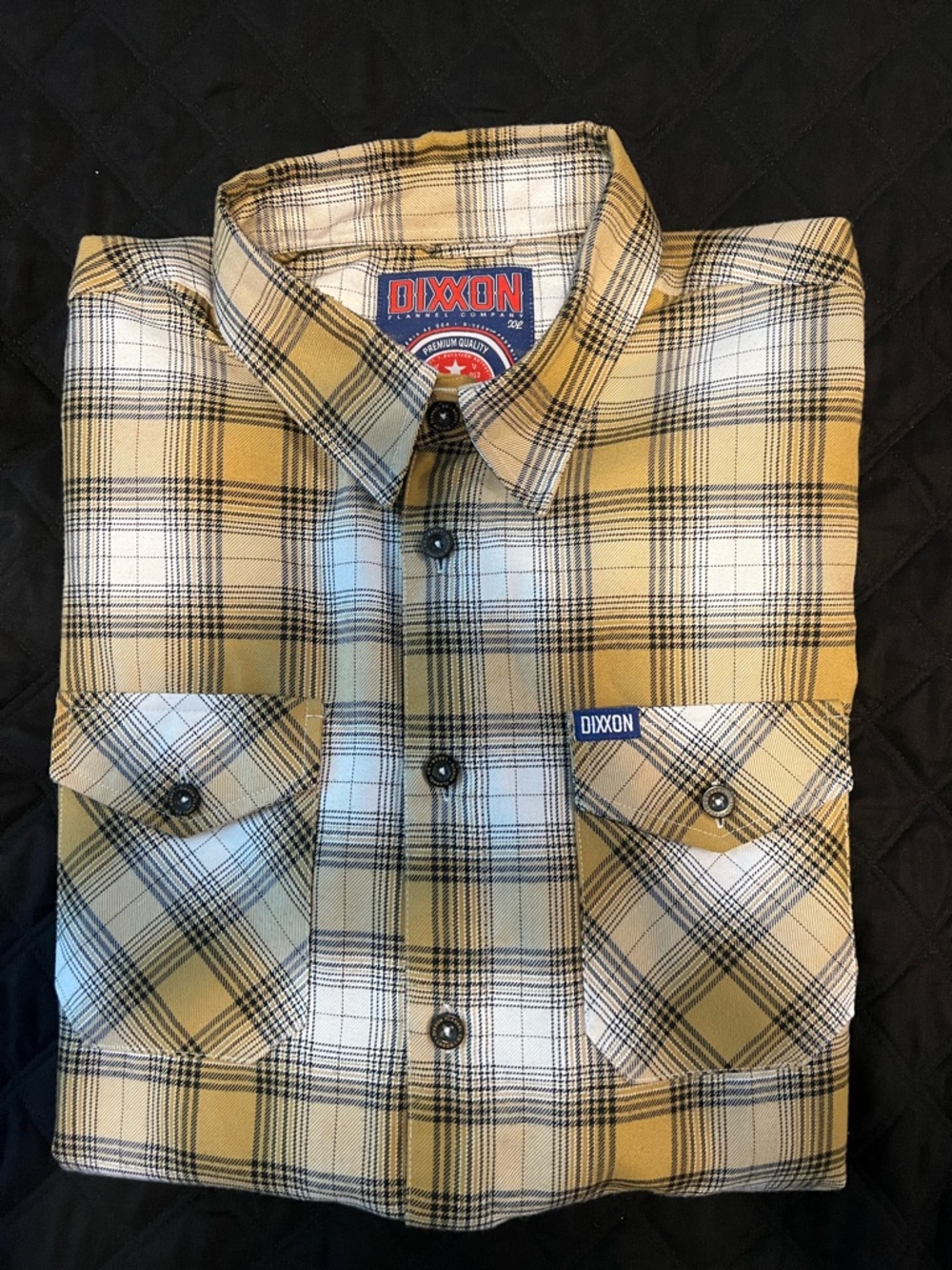 DIXXON Yellow and White Plaid Button-Up Shirt